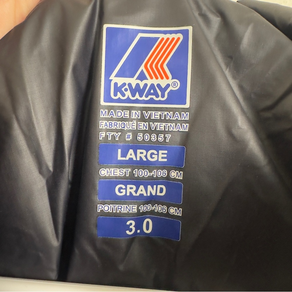 K-Way unisex le vrai Eiffel 3.0 Long Hooded packable Raincoat - Picture 6 of 9